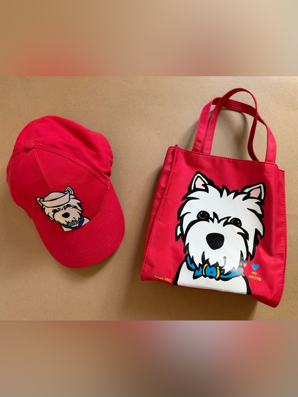 Marc Tetro Westie Red Nylon Tote Bag Cotton Baseball Cap West Highland Terrier